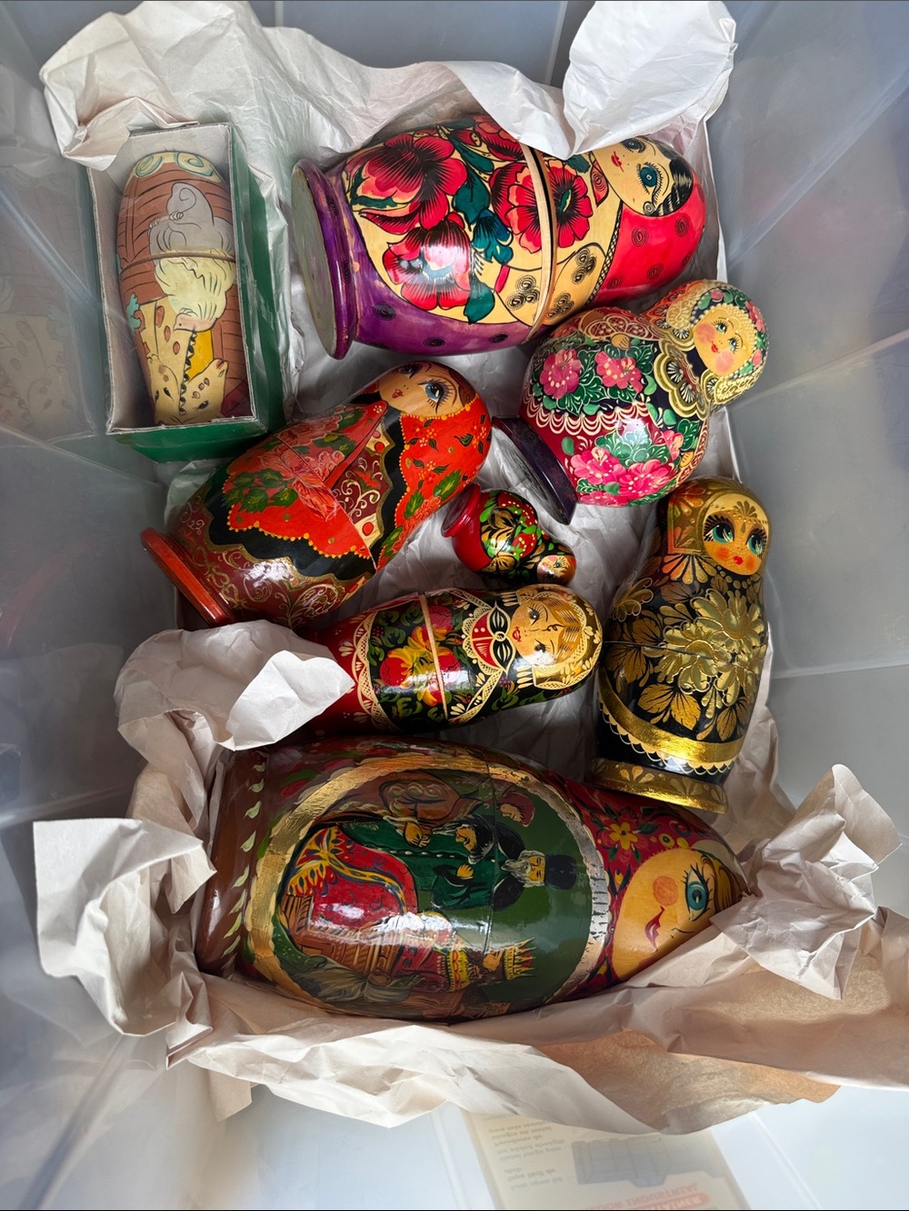 Hand-Painted Russian Nesting Dolls (Matryoshka) - Multicolor bundle sale